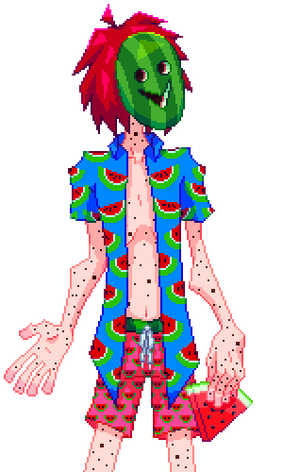 same image as previous. the lines are now colored to fit the flat colors and shading.