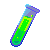 animated icon of test tube filled with bubbling green liquid